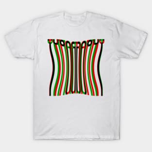 Warped Tall Typography (Red Green Black) T-Shirt